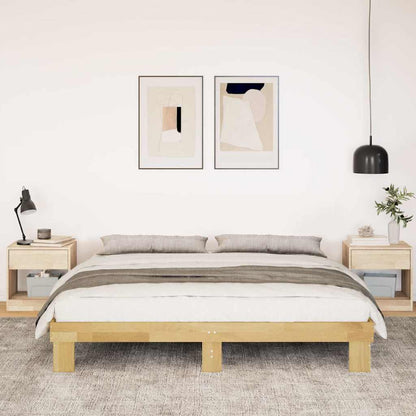 Cadre de lit sans matelas 180x200 cm bois massif de chêne