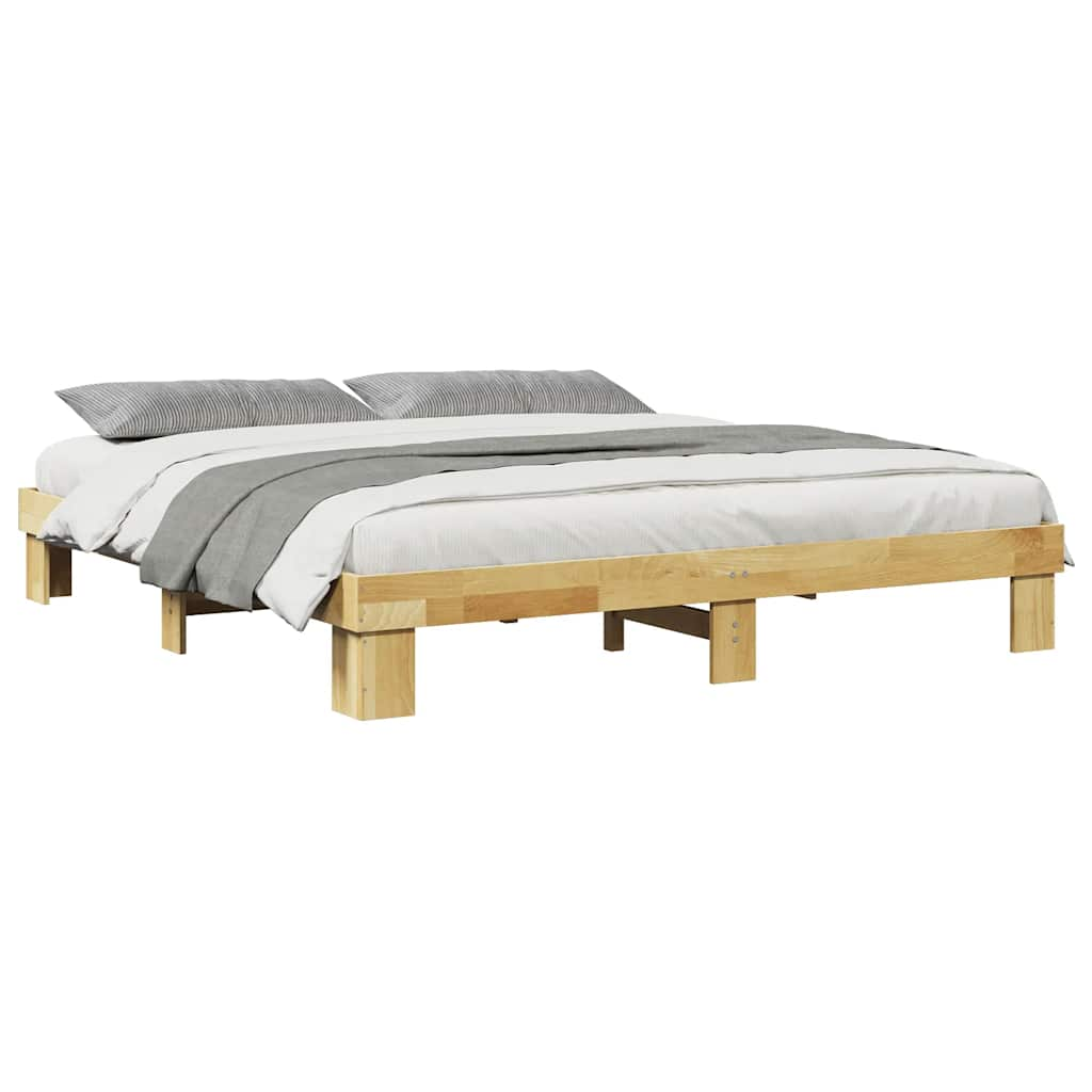 Cadre de lit sans matelas 180x200 cm bois massif de chêne