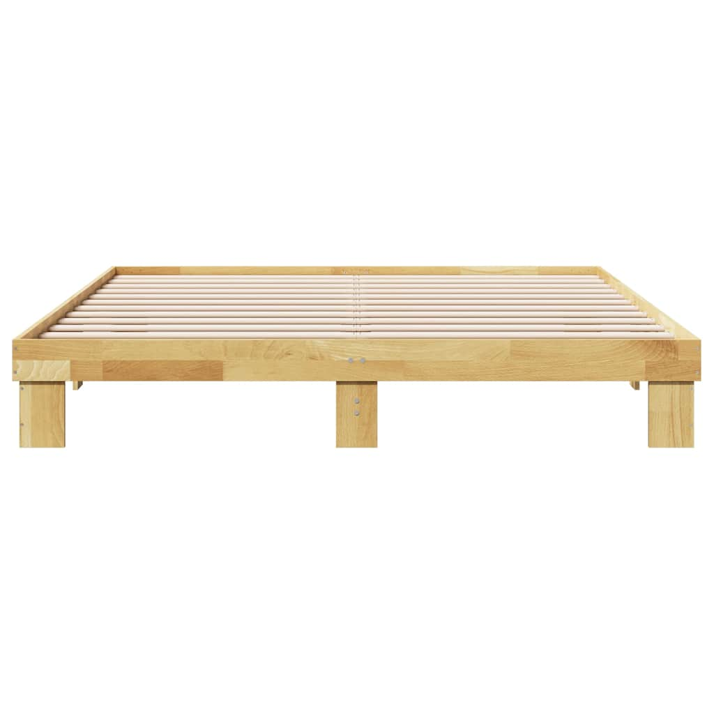 Cadre de lit sans matelas 180x200 cm bois massif de chêne