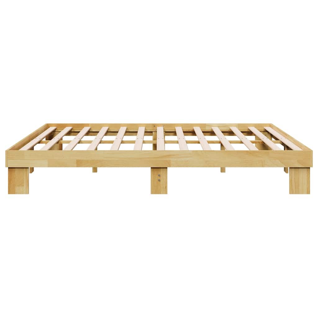 Cadre de lit sans matelas 180x200 cm bois massif de chêne