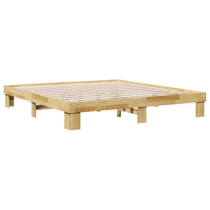 Cadre de lit sans matelas 180x200 cm bois massif de chêne