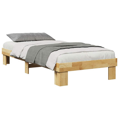 Cadre de lit sans matelas 75x190 cm bois massif de chêne