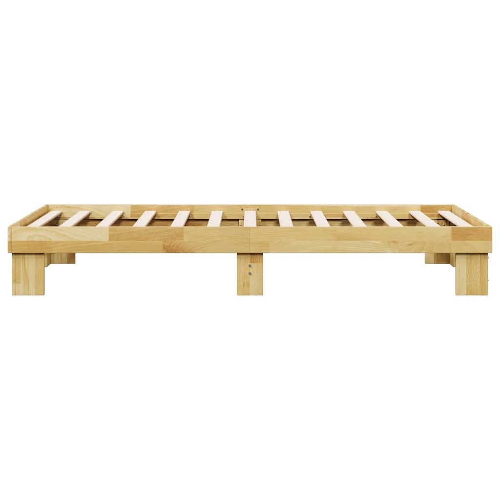 Cadre de lit sans matelas 75x190 cm bois massif de chêne