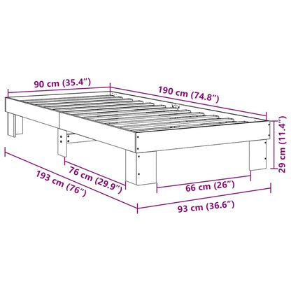 Cadre de lit sans matelas 90x190 cm bois massif de chêne