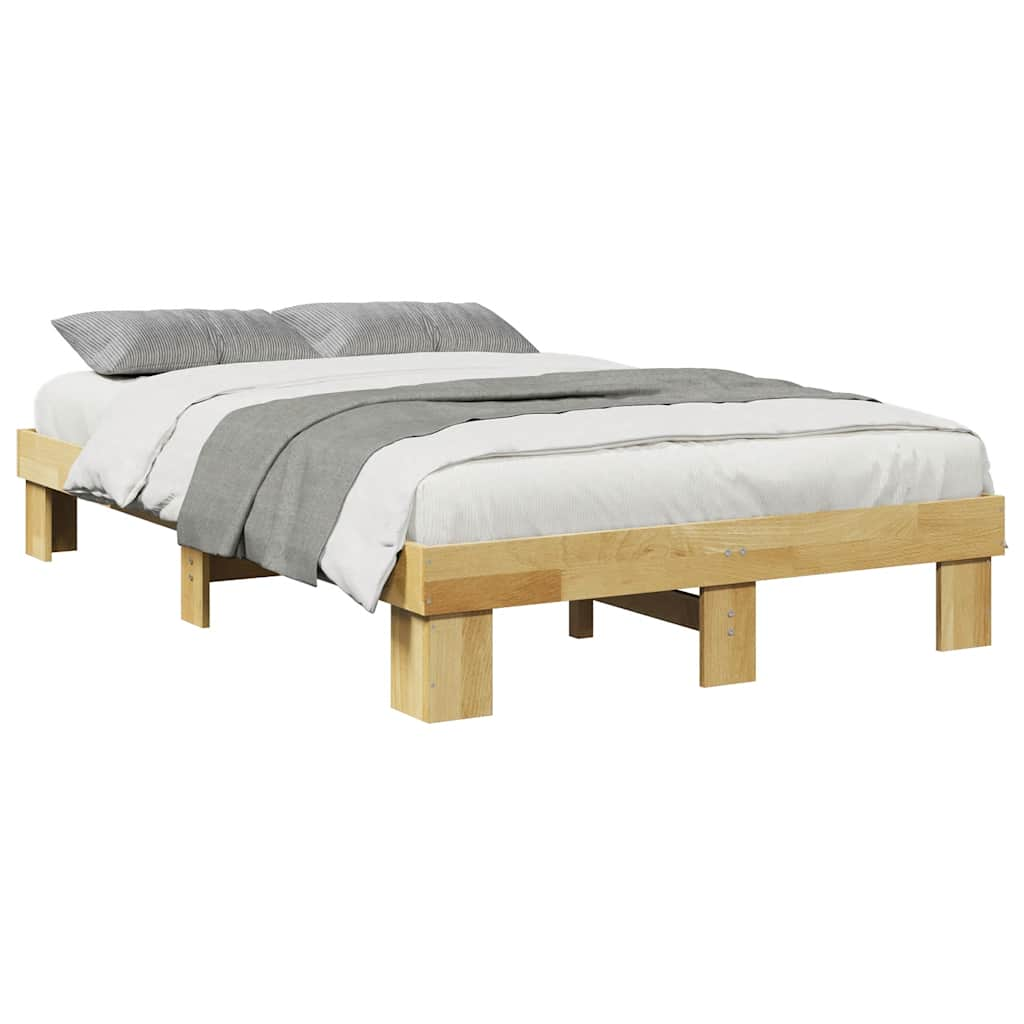 Cadre de lit sans matelas 120x190 cm bois massif de chêne