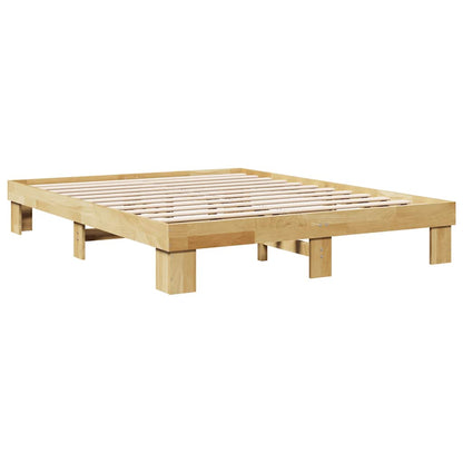 Cadre de lit sans matelas 135x190 cm bois massif de chêne