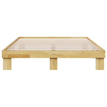 Cadre de lit sans matelas 135x190 cm bois massif de chêne