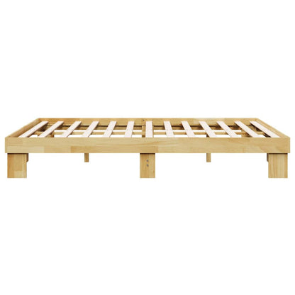 Cadre de lit sans matelas 135x190 cm bois massif de chêne