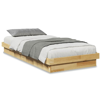 Cadre de lit sans matelas 100x200 cm bois massif de chêne