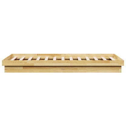 Cadre de lit sans matelas 100x200 cm bois massif de chêne