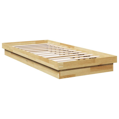 Cadre de lit sans matelas 90x200 cm bois massif de chêne