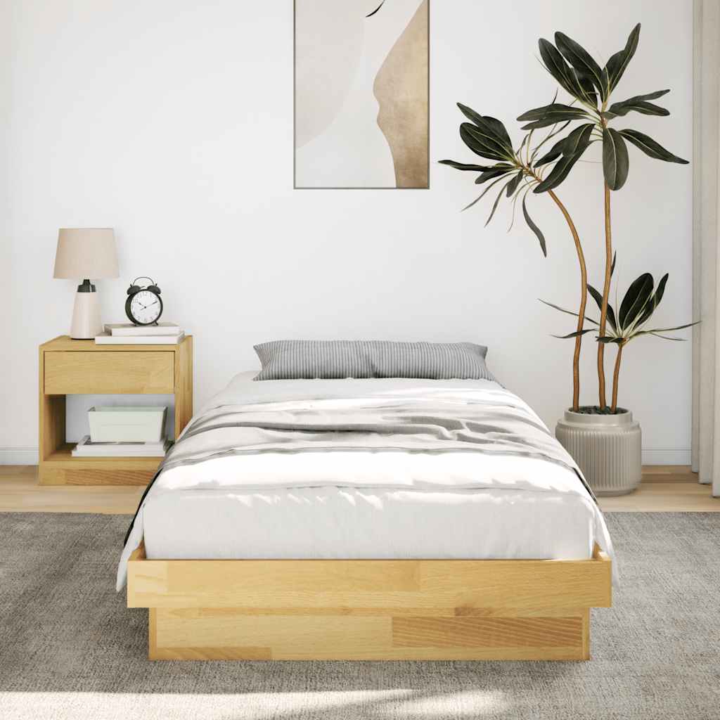 Cadre de lit sans matelas 90x190 cm bois massif de chêne