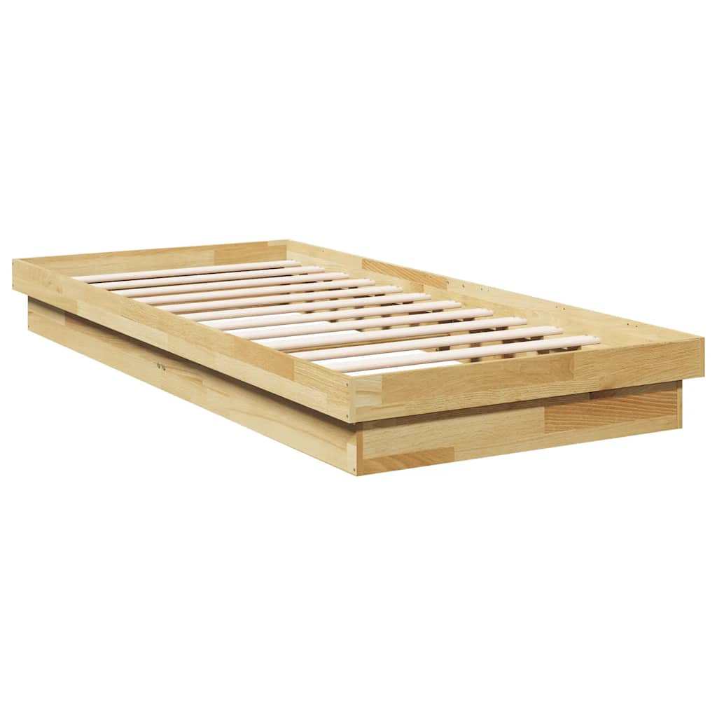 Cadre de lit sans matelas 90x190 cm bois massif de chêne