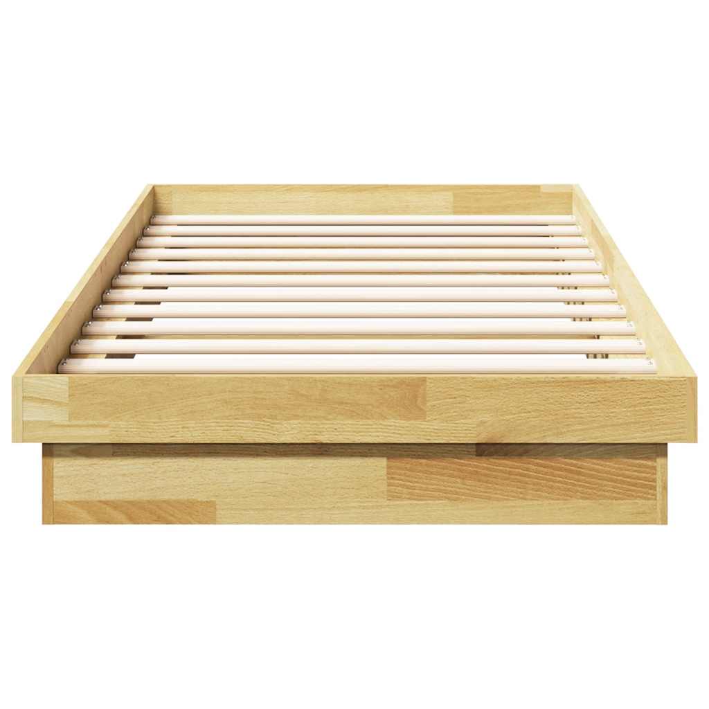 Cadre de lit sans matelas 75x190 cm bois massif de chêne