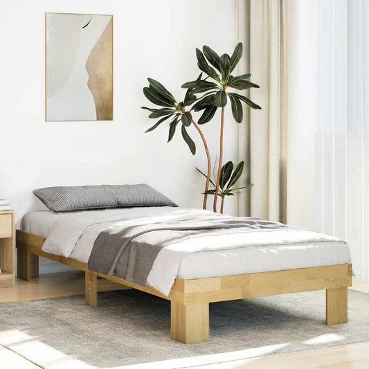 Cadre de lit sans matelas 80x200 cm bois massif de chêne