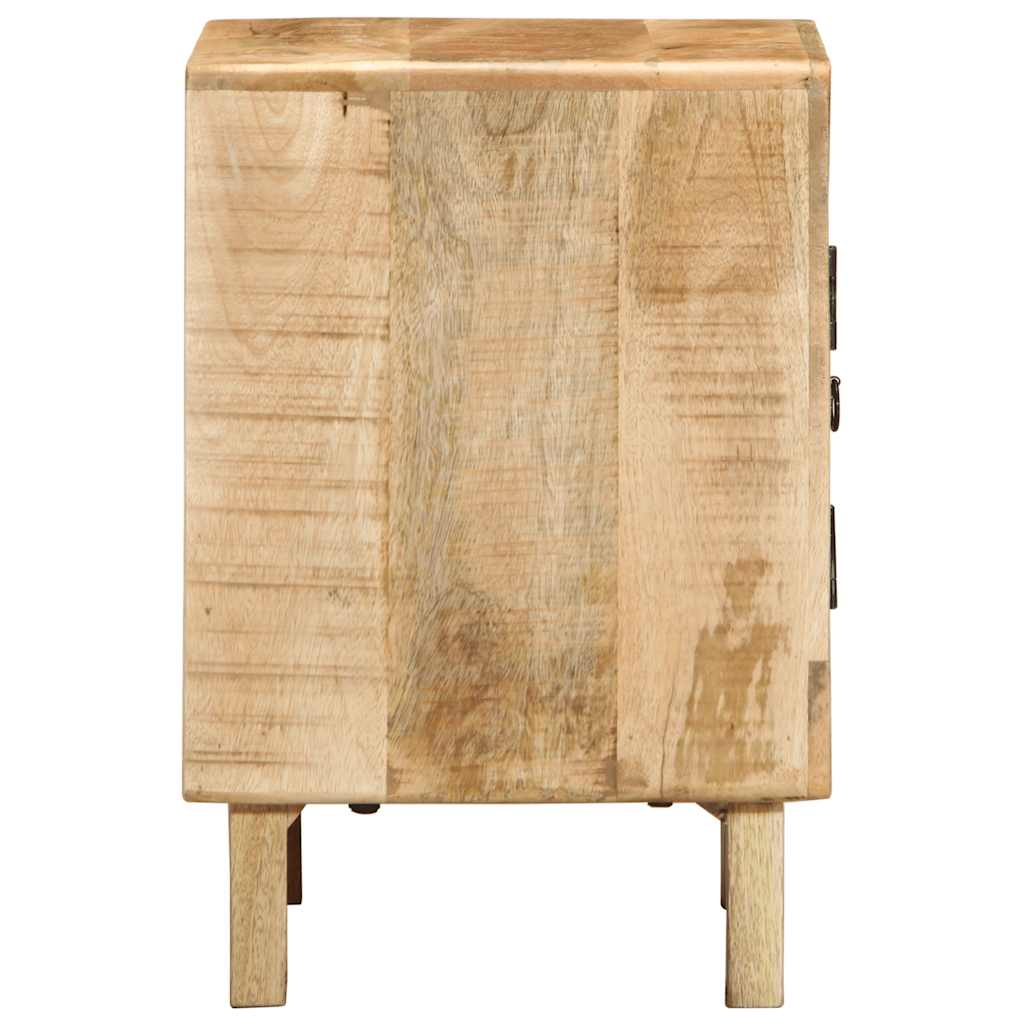 Table de chevet 40x32x46 cm bois de manguier massif brut