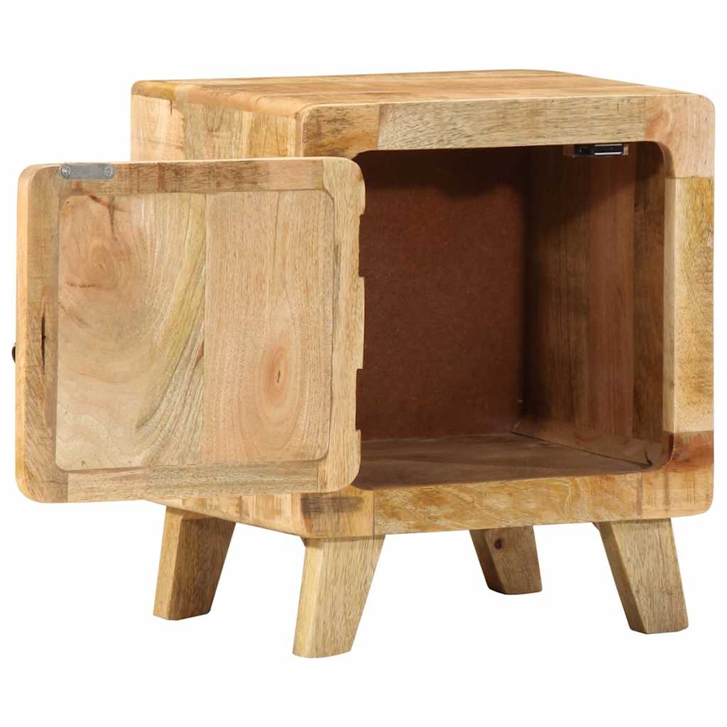 Table de chevet 40x32x46 cm bois de manguier massif brut