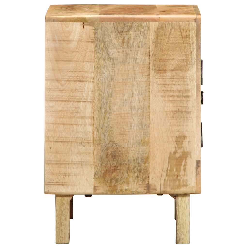 Table de chevet 2 pcs 40x32x46 cm bois massif de manguier brut