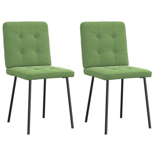 Chaises à manger lot de 2 Vert clair Velours