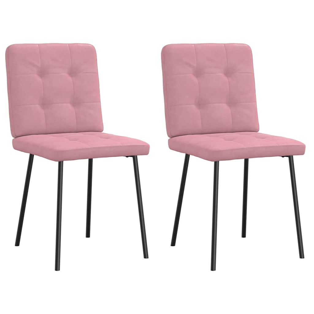 Chaises à manger lot de 2 Rose Velours