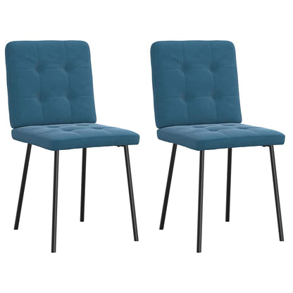 Chaises à manger lot de 2 Bleu Velours