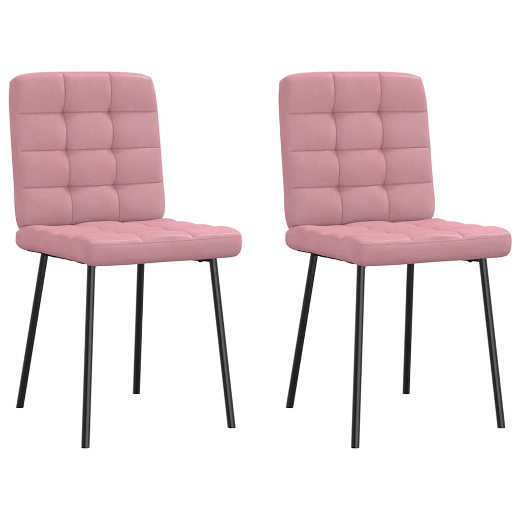 Chaises à manger lot de 2 Rose Velours