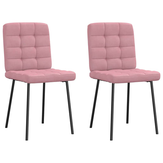 Chaises à manger lot de 2 Rose Velours