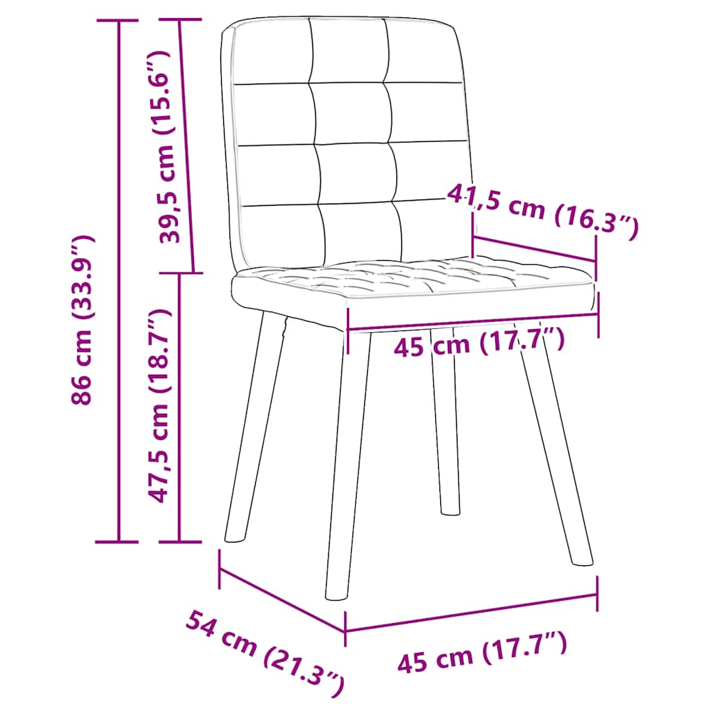 Chaises à manger lot de 2 gris clair tissu