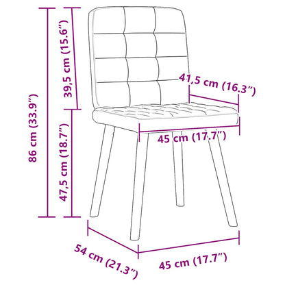 Chaises à manger lot de 2 gris clair tissu