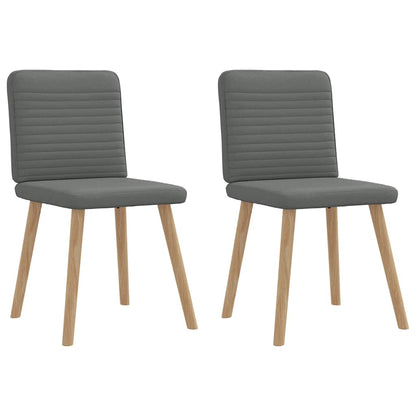 Chaises à manger lot de 2 gris foncé tissu