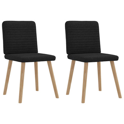 Chaises à manger lot de 2 noir tissu