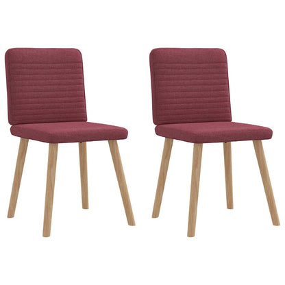 Chaises à manger lot de 2 rouge bordeaux tissu