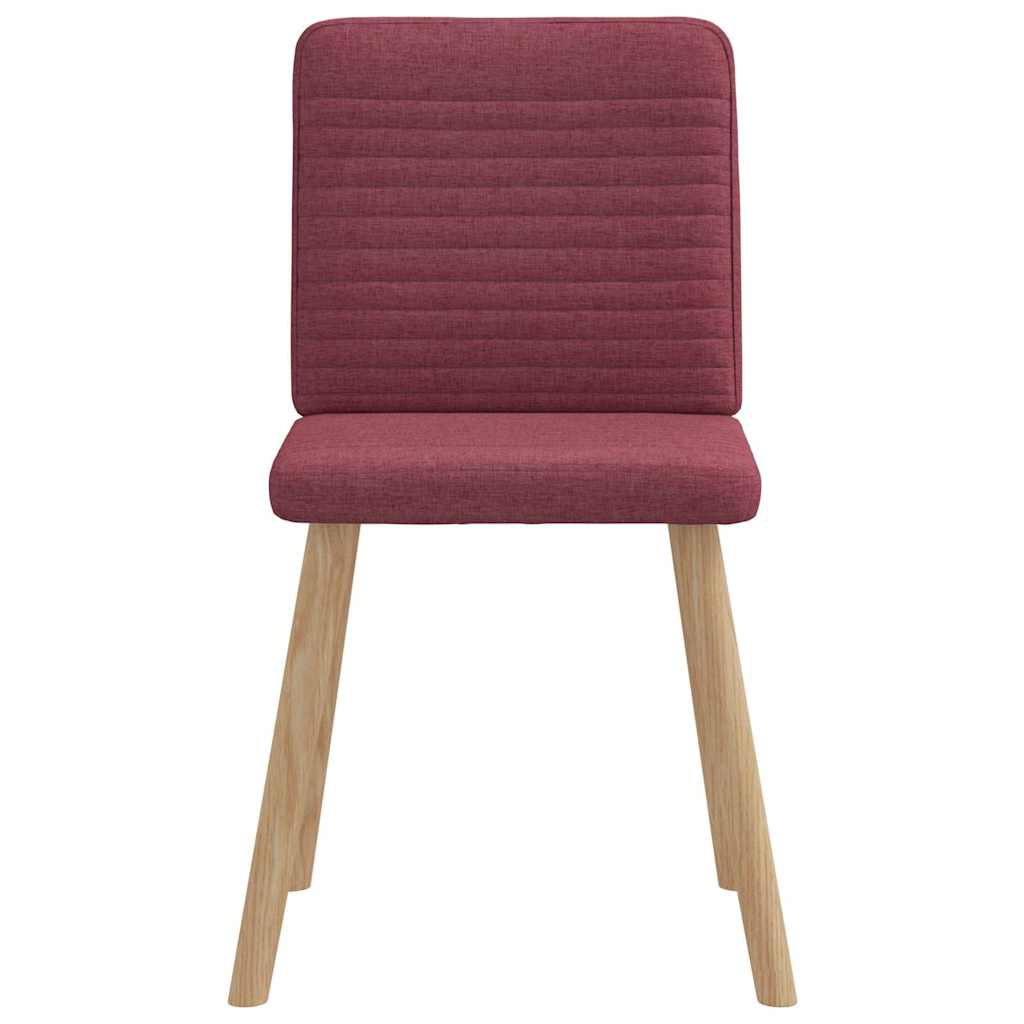 Chaises à manger lot de 2 rouge bordeaux tissu