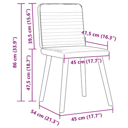 Chaises à manger lot de 2 marron foncé tissu