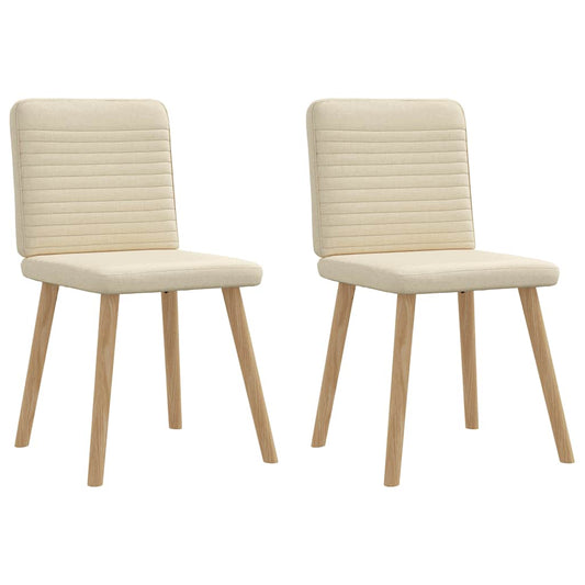 Chaises à manger lot de 2 crème tissu