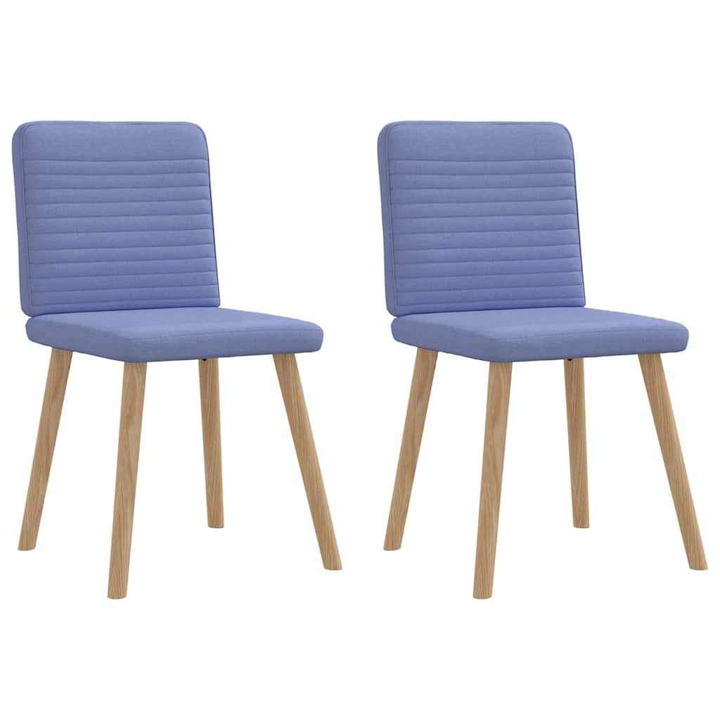 Chaises à manger lot de 2 bleu jean tissu