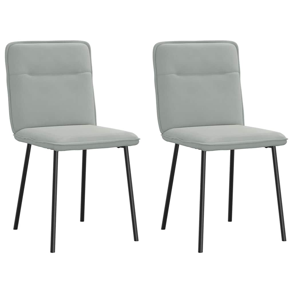 Chaises à manger lot de 2 Gris clair Velours