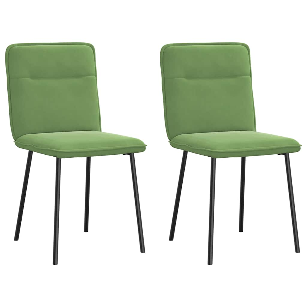 Chaises à manger lot de 2 Vert clair Velours