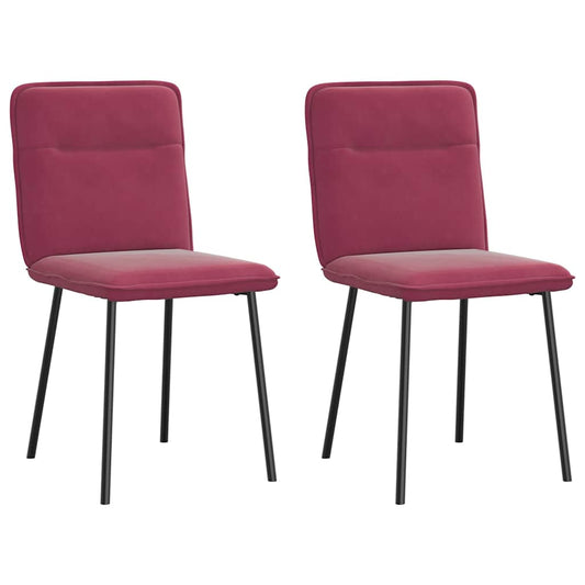 Chaises à manger lot de 2 Rouge bordeaux Velours