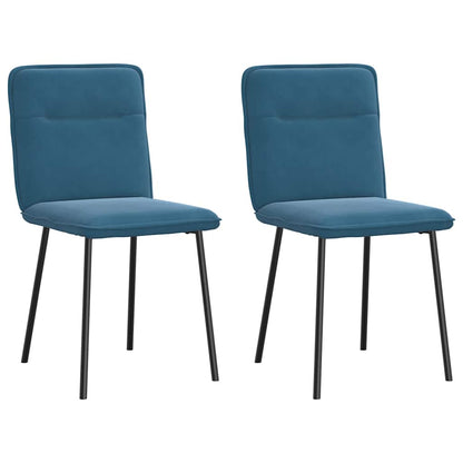 Chaises à manger lot de 2 Bleu Velours