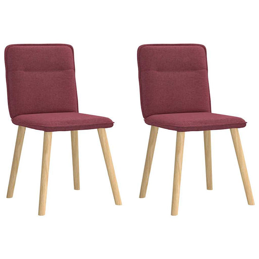 Chaises à manger lot de 2 rouge bordeaux tissu