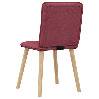 Chaises à manger lot de 2 rouge bordeaux tissu