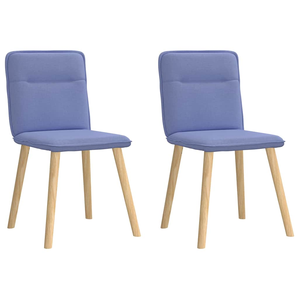 Chaises à manger lot de 2 bleu jean tissu