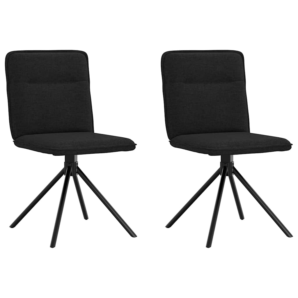 Chaises à manger lot de 2 noir tissu