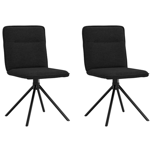 Chaises à manger lot de 2 noir tissu