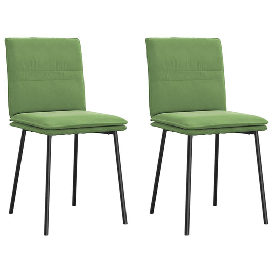 Chaises à manger lot de 2 Vert clair Velours