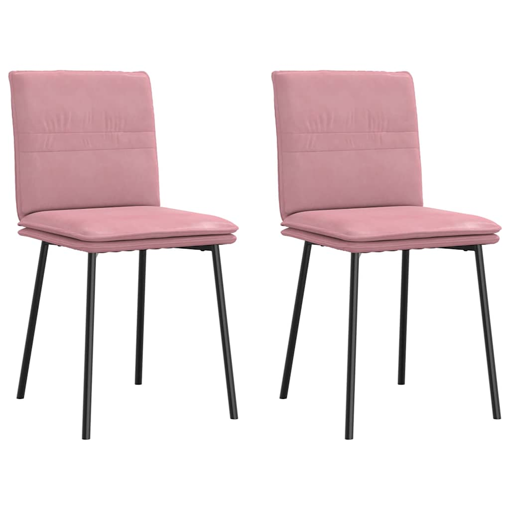 Chaises à manger lot de 2 Rose Velours