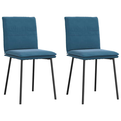 Chaises à manger lot de 2 Bleu Velours