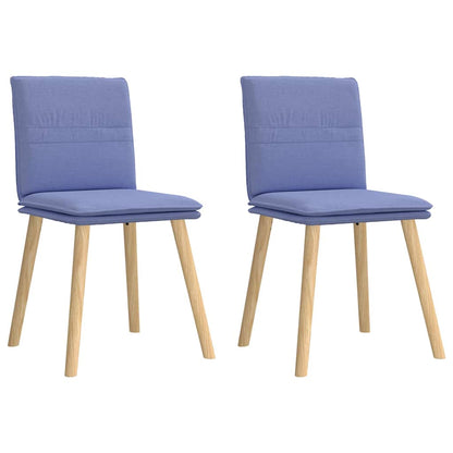 Chaises à manger lot de 2 bleu jean tissu