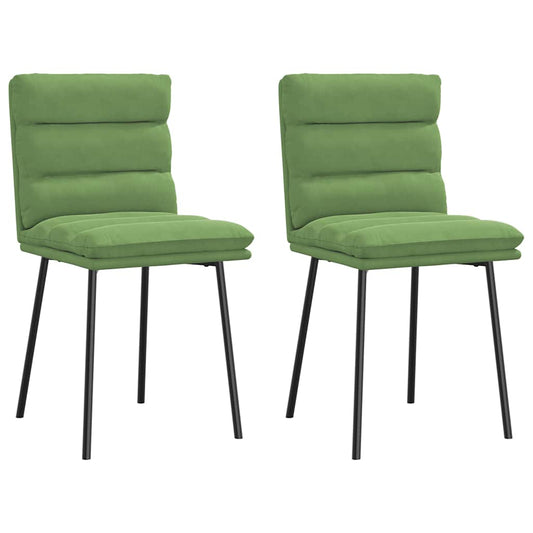 Chaises à manger lot de 2 Vert clair Velours